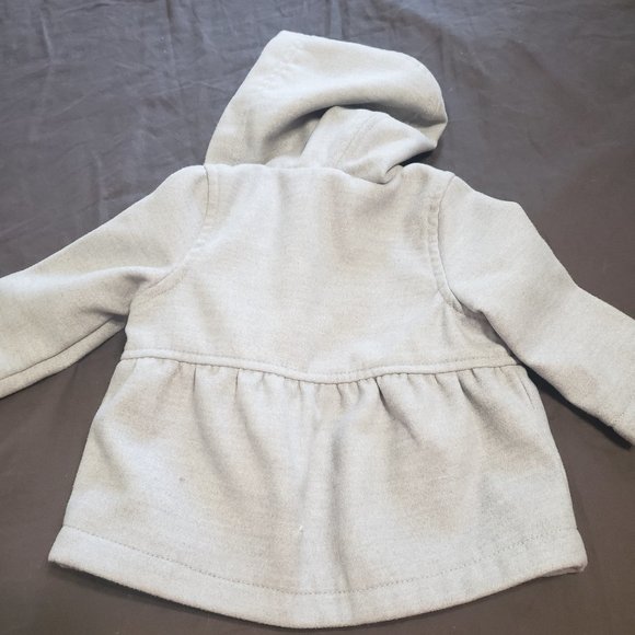 Pea Coat Fancy Button Up Lined Zipper Closure Old Navy 3-6 Month Grey - Picture 2 of 3